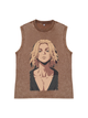 230g Mikey Printed Wash Old Cotton Sleeveless T-shirt