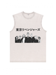 230g Tokyo Revengers Printed Wash Old Cotton Sleeveless T-shirt