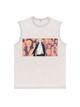 230g Manjiro Sano Printed Wash Old Cotton Sleeveless T-shirt