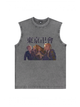 230g Tokyo Manji Gang Printed Wash Old Cotton Sleeveless T-shirt