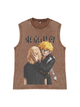 230g Thousand Winter Printed Wash Old Cotton Sleeveless T-shirt