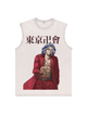 230g Tokyo Manji Gang Printed Wash Old Cotton Sleeveless T-shirt