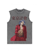 230g Tokyo Manji Gang Printed Wash Old Cotton Sleeveless T-shirt