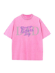 230g Blessing On Father's Day Pink Wash Old Cotton T-shirt