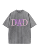 230g Blessing On Father's Day Pink Wash Old Cotton T-shirt