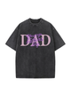 230g Blessing On Father's Day Pink Wash Old Cotton T-shirt