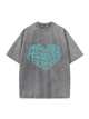 230g Heart Happy Father's Day Wash Old Cotton T-shirt