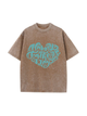 230g Heart Happy Father's Day Wash Old Cotton T-shirt