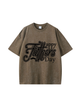 Custom White Letter 270gWash Old Cotton T-shirt for Father