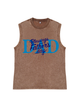 230g Blessing On Father's Day Wash Old Cotton Sleeveless T-shirt