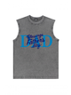 230g Blessing On Father's Day Wash Old Cotton Sleeveless T-shirt