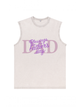 230g Blessing On Father's Day Pink Wash Old Cotton Sleeveless T-shirt