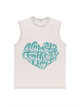 230g Heart Happy Father's Day Wash Old Cotton Sleeveless T-shirt