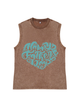 230g Heart Happy Father's Day Wash Old Cotton Sleeveless T-shirt