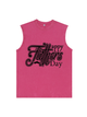 230g Letter Printed Wash Old Cotton Sleeveless T-shirt for Dad