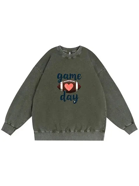 350g NFL Game Day Football Wash Old Cotton Sweatshirt Emma Bridess