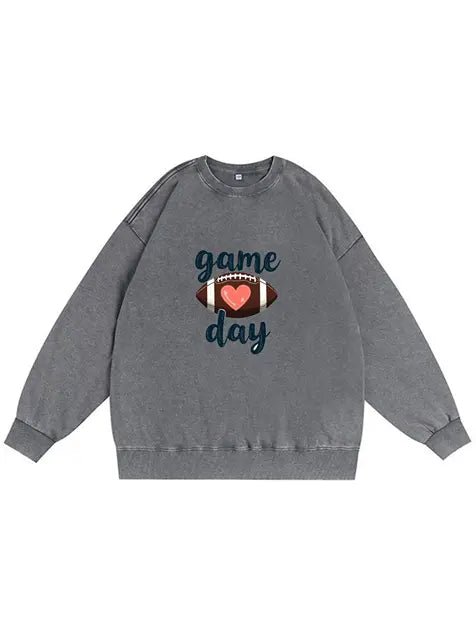 350g NFL Game Day Football Wash Old Cotton Sweatshirt Emma Bridess