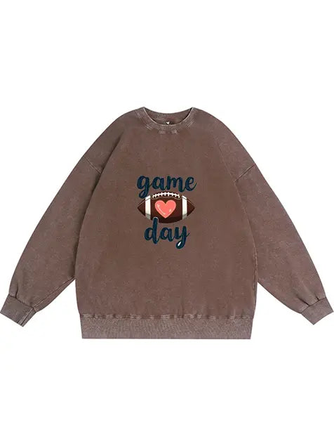 350g NFL Game Day Football Wash Old Cotton Sweatshirt Emma Bridess