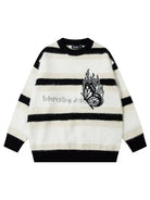 Men's Casual Colorblock Butterfly Striped Sweater