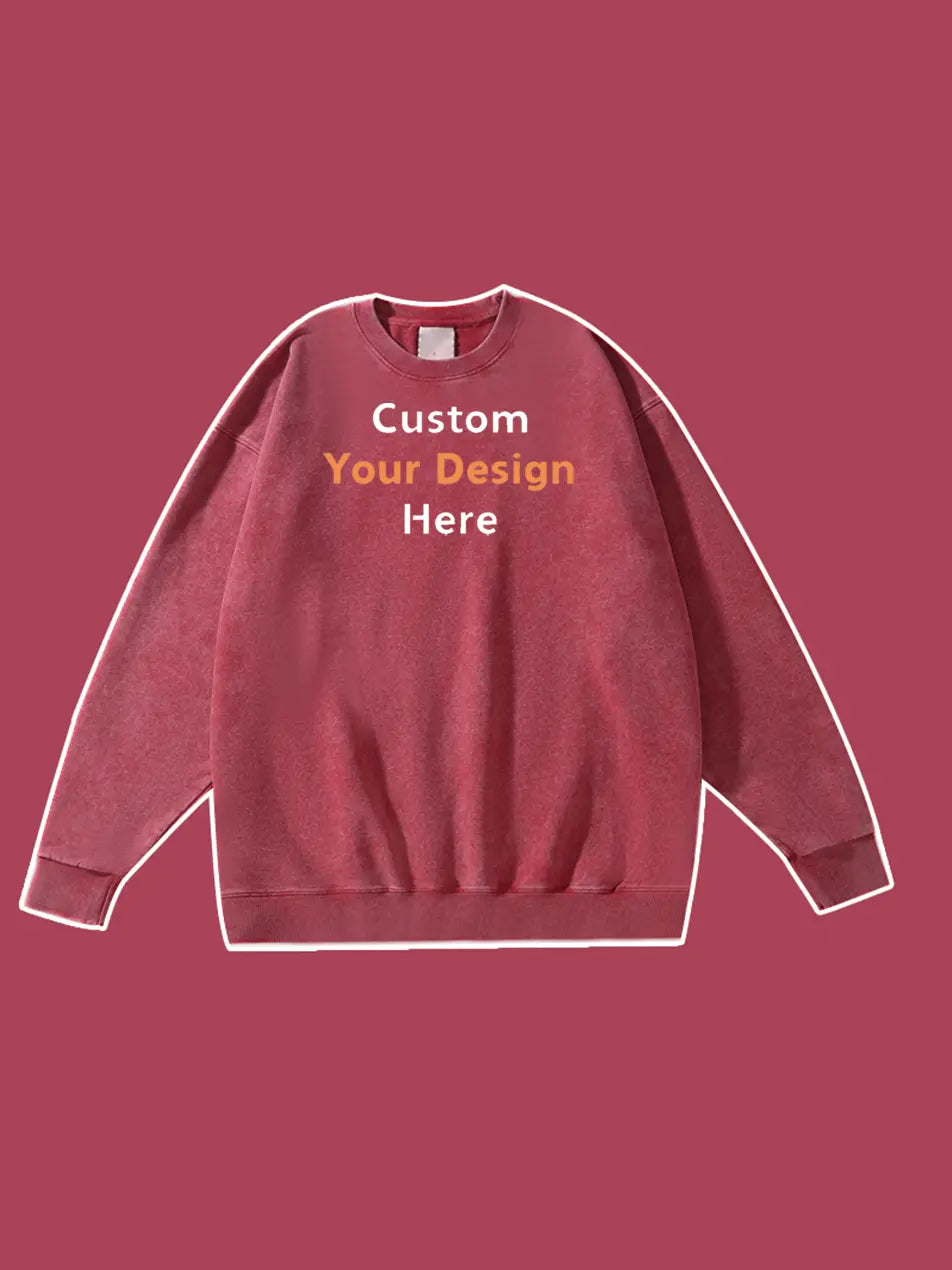 450g Custom Wash Color Basic Cotton Sweatshirt