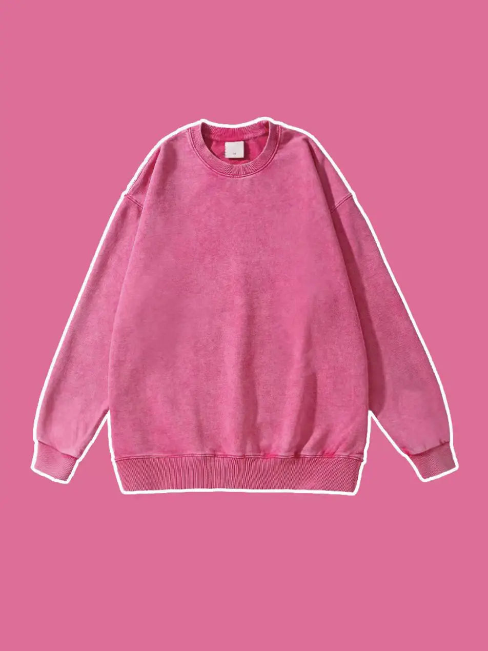 450g Wash Color Basic Cotton Sweatshirt