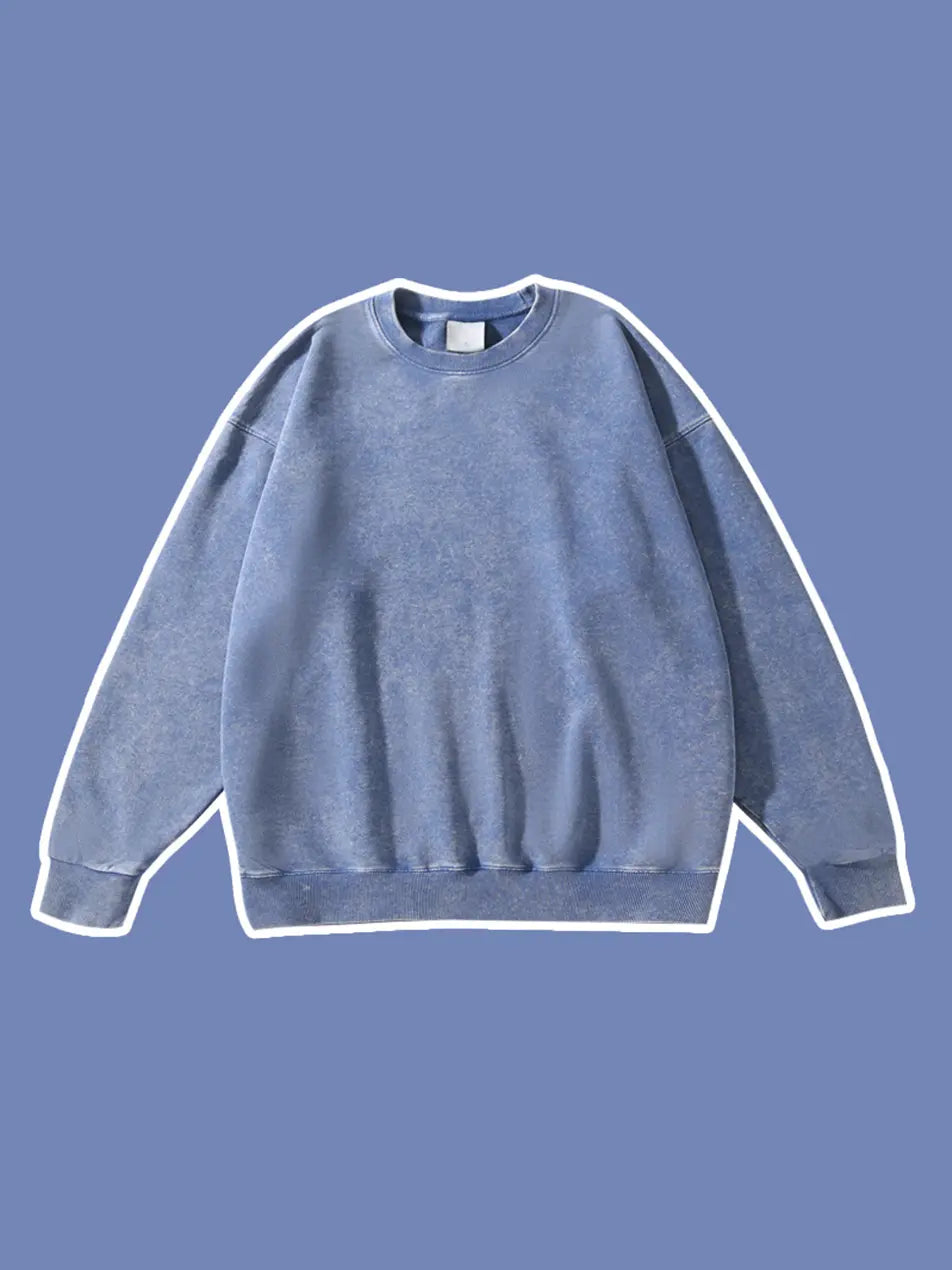 450g Wash Color Basic Cotton Sweatshirt