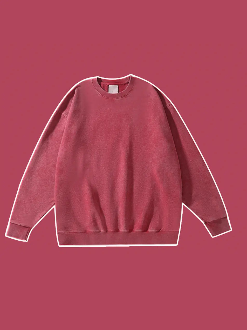 450g Wash Color Basic Cotton Sweatshirt