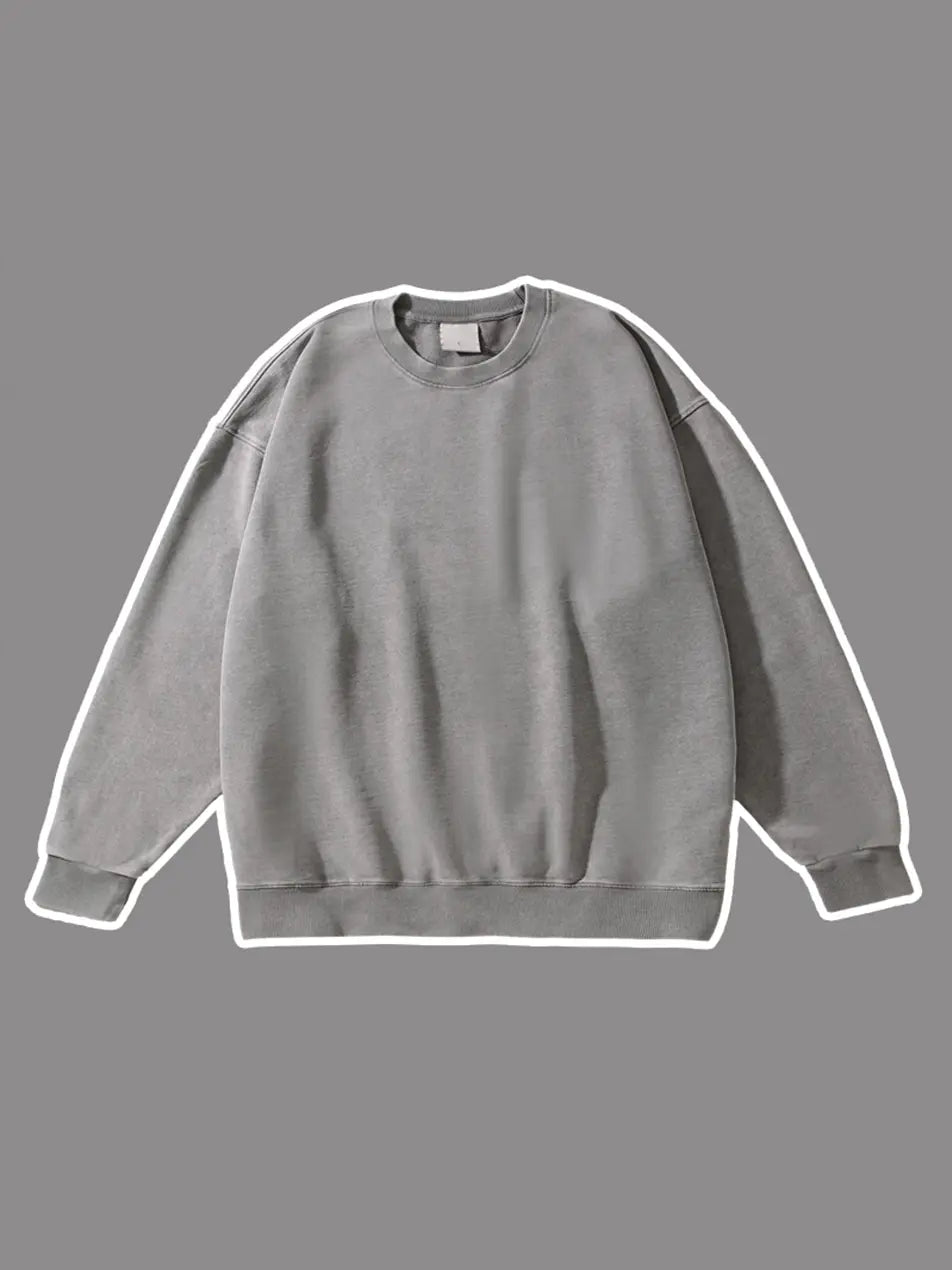 450g Wash Color Basic Cotton Sweatshirt