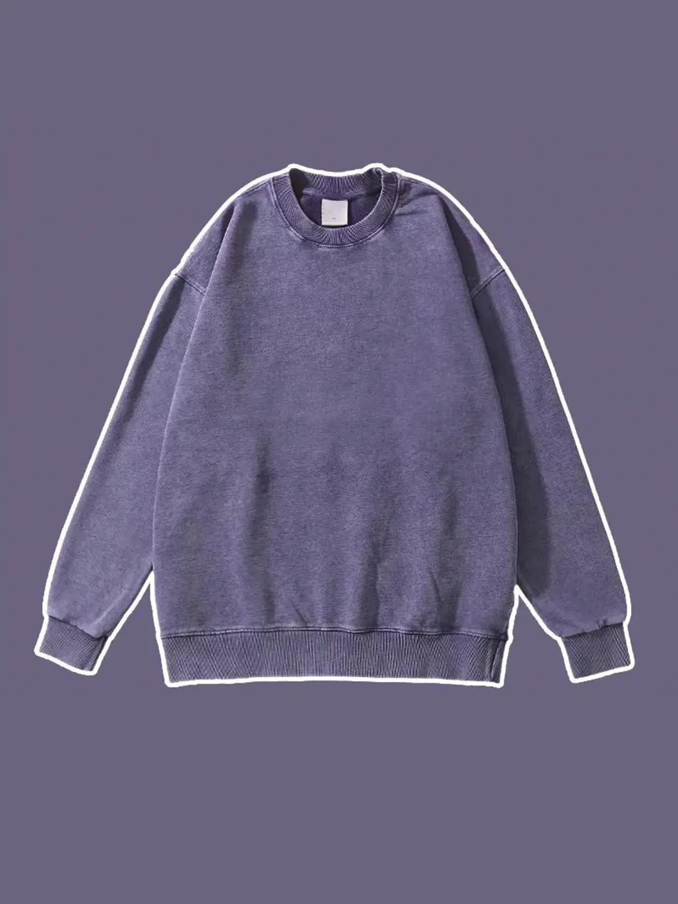 450g Wash Color Basic Cotton Sweatshirt