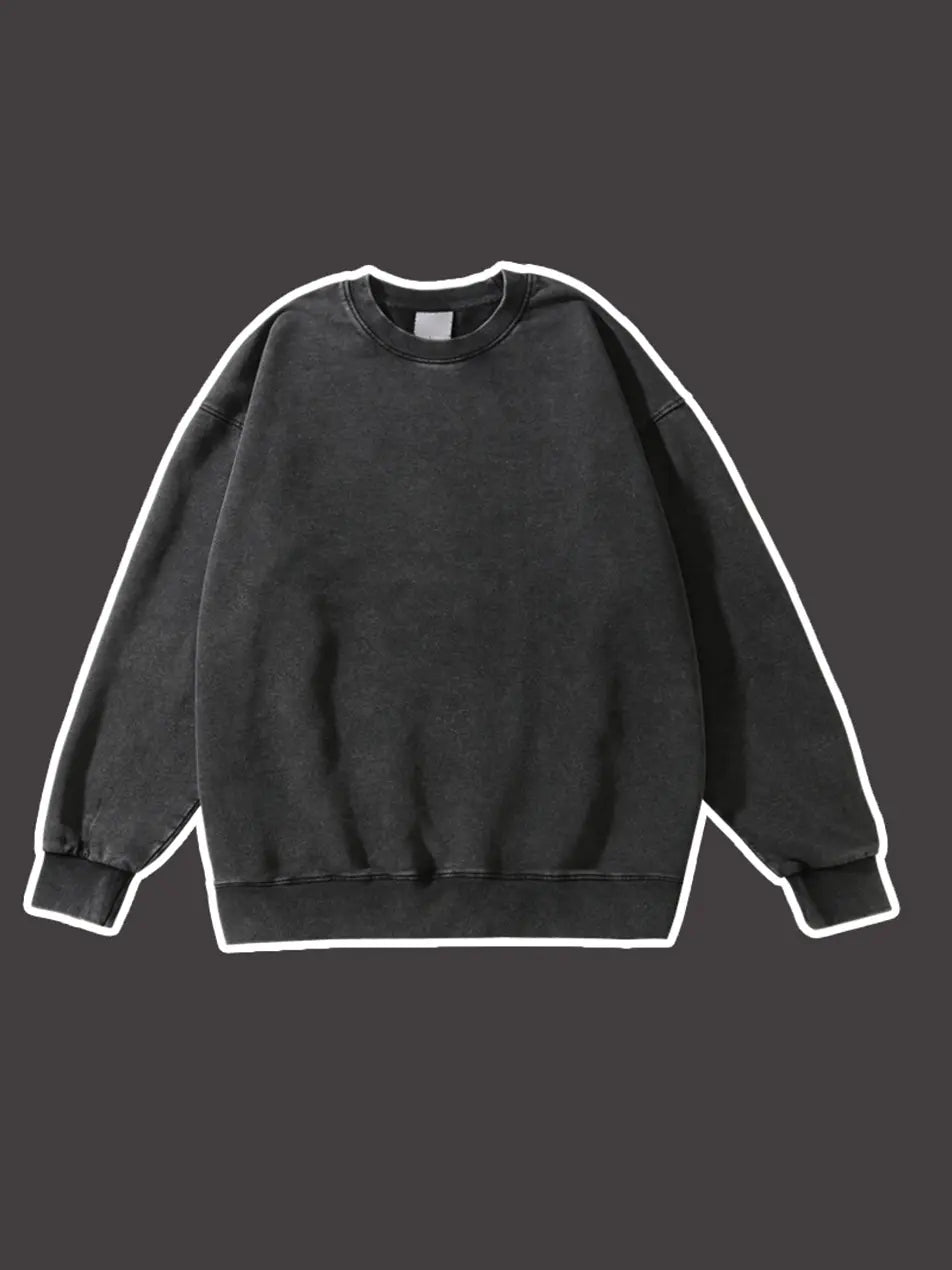 450g Wash Color Basic Cotton Sweatshirt