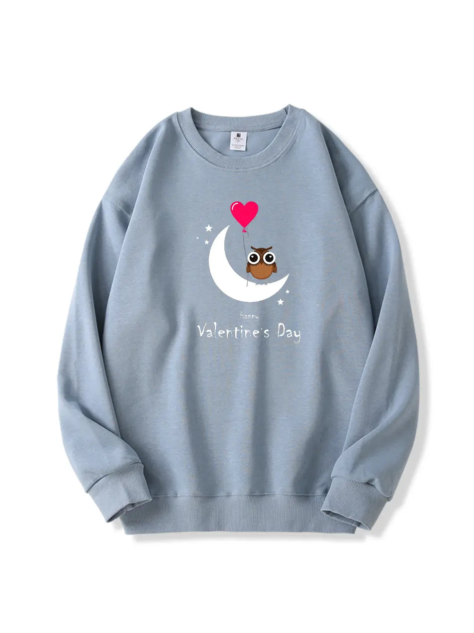 Valentine's Day Owl Love Print Cotton Sweatshirt Emma Bridess