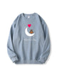 Valentine's Day Owl Love Print Cotton Sweatshirt Emma Bridess