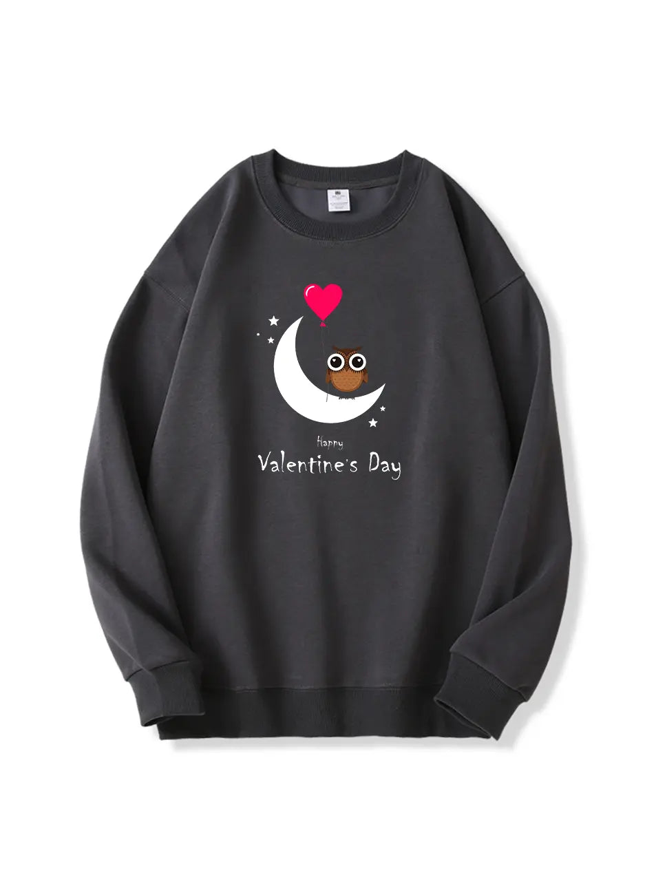 Valentine's Day Owl Love Print Cotton Sweatshirt Emma Bridess