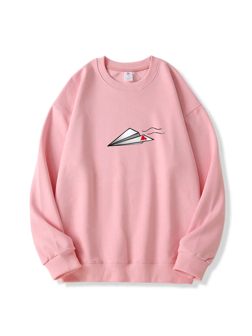 Paper Plane Heart Print Cotton Sweatshirt for Valentine's Day Emma Bridess