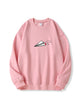 Paper Plane Heart Print Cotton Sweatshirt for Valentine's Day Emma Bridess