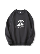 300g Valentine's Day Couple  Kitty Love Printed Cotton Sweatshirt Emma Bridess