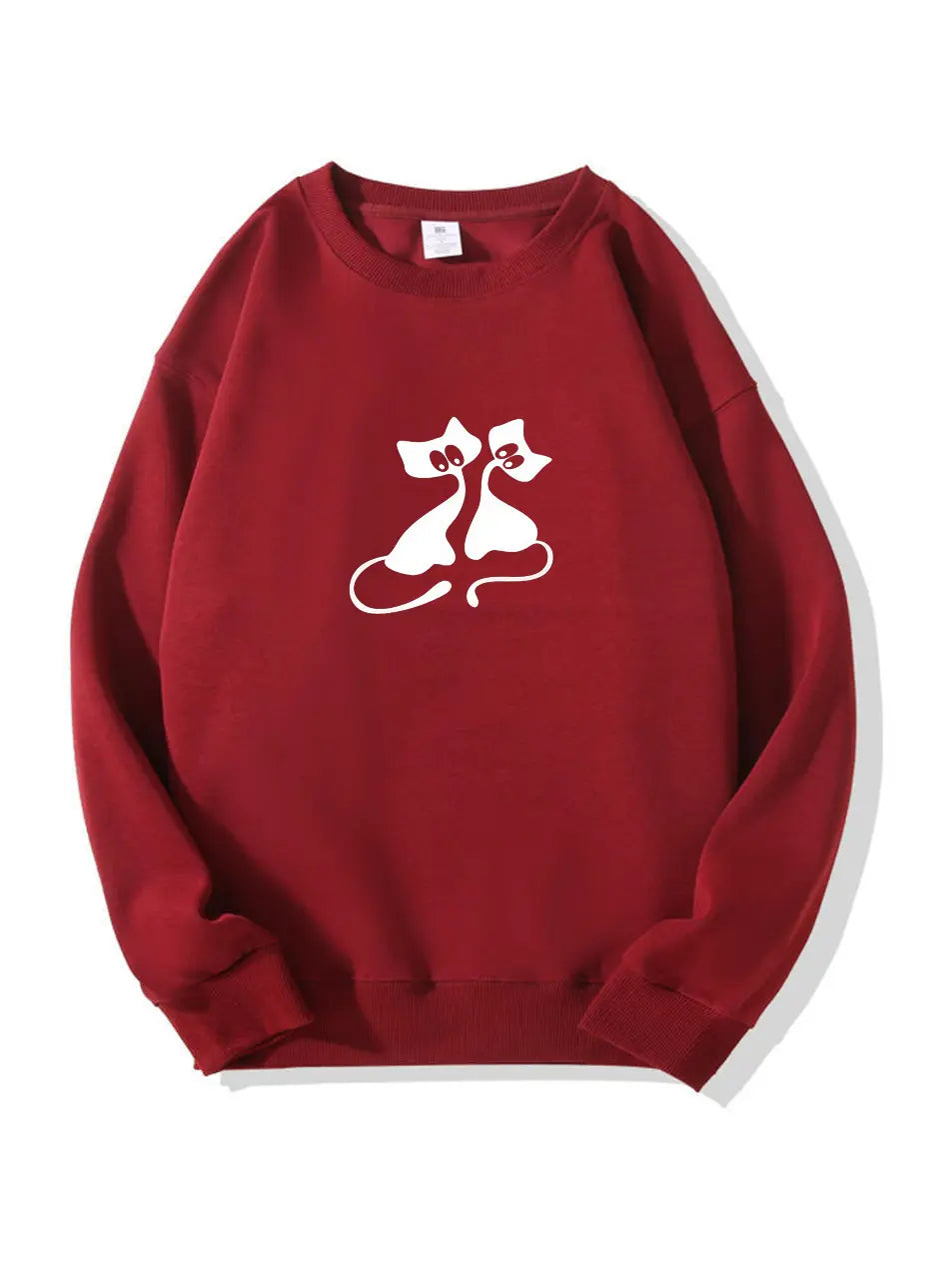 300g Valentine's Day Couple  Kitty Love Printed Cotton Sweatshirt Emma Bridess