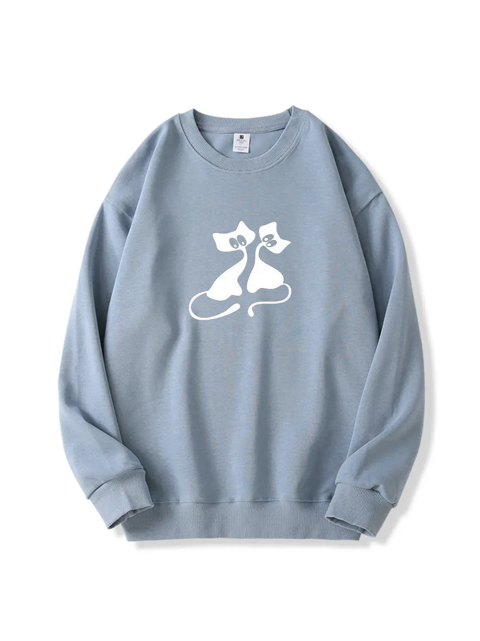 300g Valentine's Day Couple  Kitty Love Printed Cotton Sweatshirt Emma Bridess