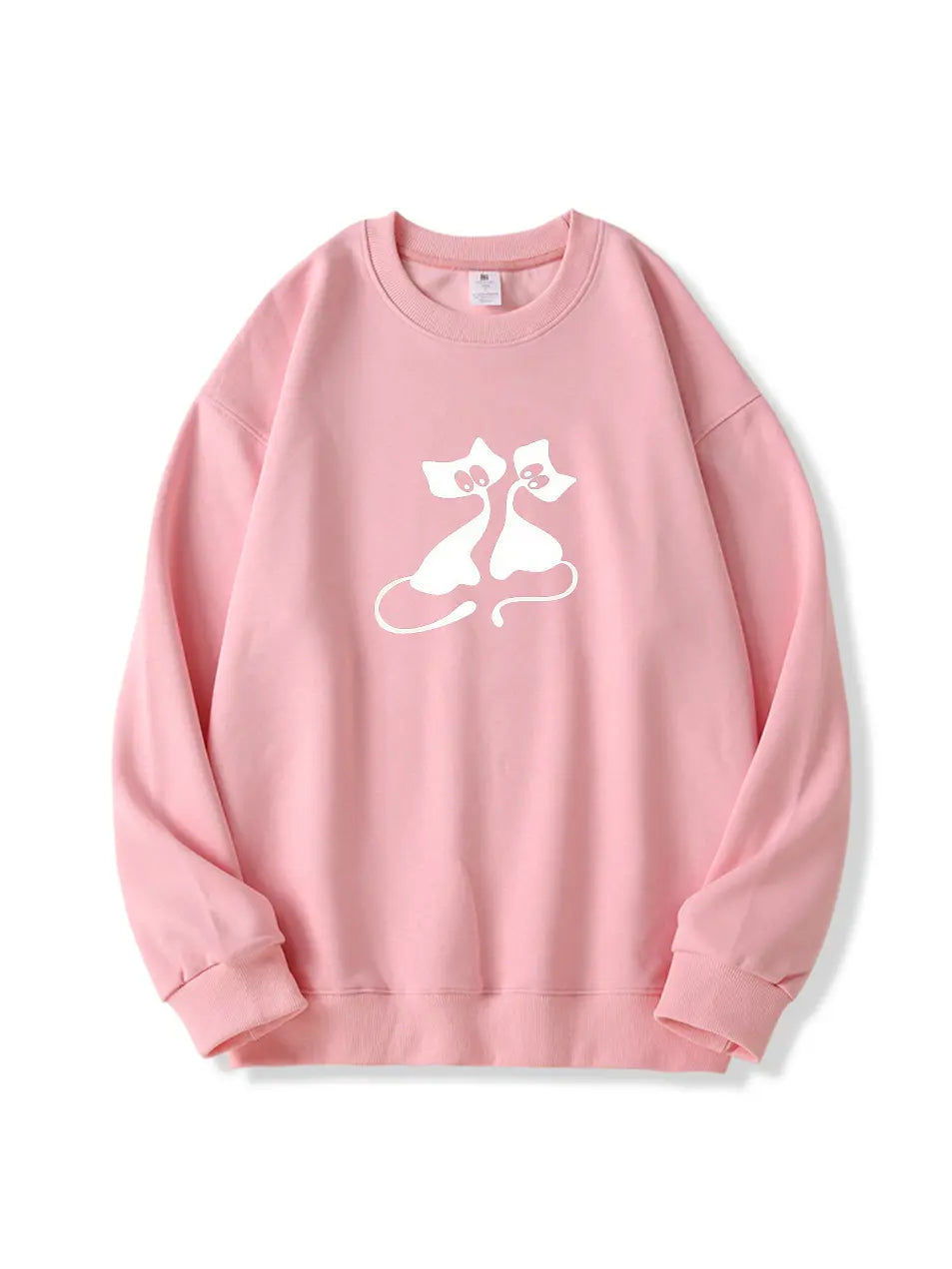 300g Valentine's Day Couple  Kitty Love Printed Cotton Sweatshirt Emma Bridess