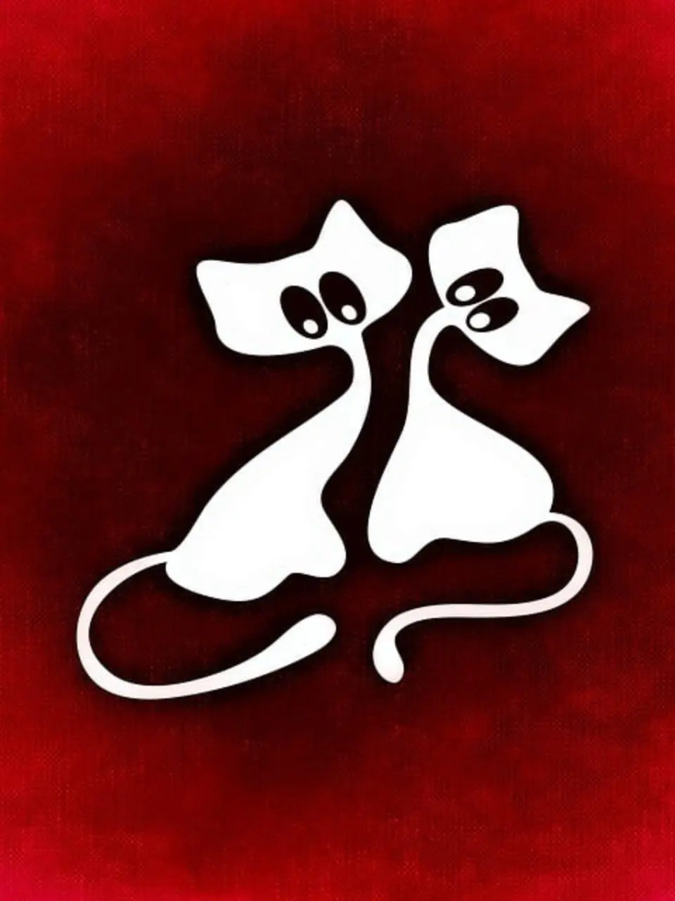 300g Valentine's Day Couple  Kitty Love Printed Cotton Sweatshirt Emma Bridess