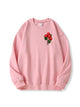 Red Rose Printed Cotton Sweatshirt for Valentine's Day Emma Bridess