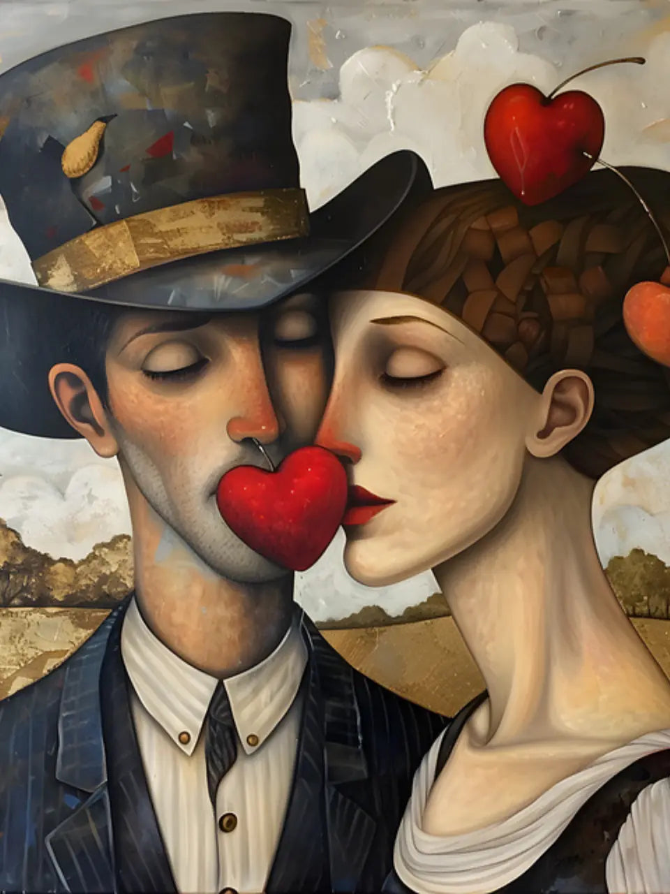 300g Oil Painting Love Printed Cotton Sweatshirt Emma Bridess