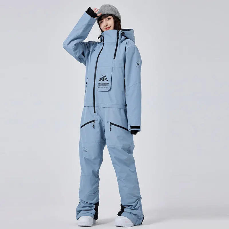 Women’s One-Piece Ski Romper Stand Collar Skiwear