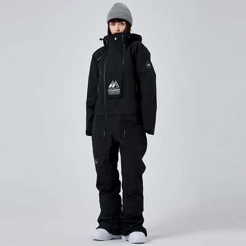 Women’s One-Piece Ski Romper Stand Collar Skiwear