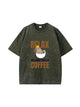 Relax Have Coffee Letter Print Cotton T Shirt