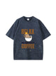 Relax Have Coffee Letter Print Cotton T Shirt