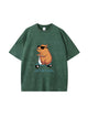 Just Be Cool Capybara Print Cotton T Shirt