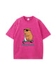 Just Be Cool Capybara Print Cotton T Shirt