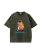 Just Be Cool Capybara Print Cotton T Shirt