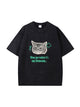 Cat Graphic Vintage Washed Cotton T Shirt